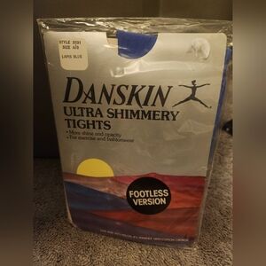 Vintage Pair Of Ultra Shimmery Tights, Lapis Blue